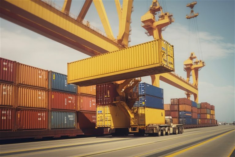 huge-cargo-crane-harbor-loading-yellow-container-ai-generative